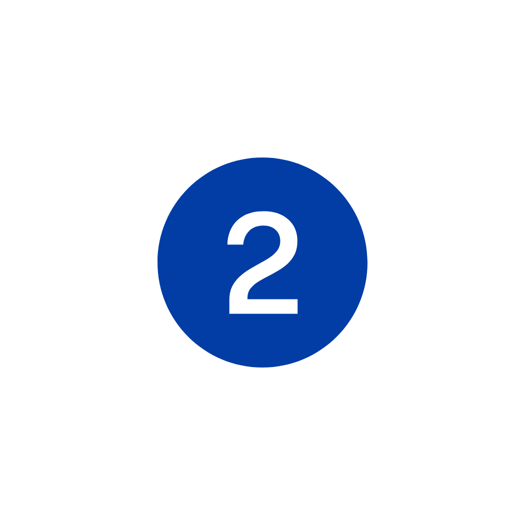 number 2 inside of a blue circle