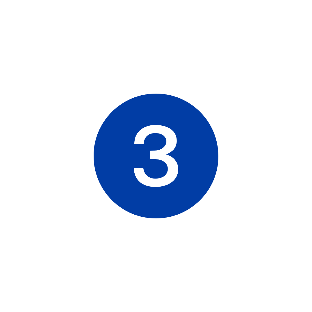 number 3 inside of a blue circle